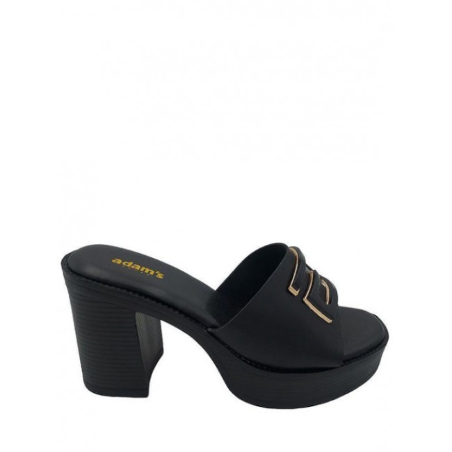 ΓΥΝΑΙΚΕΙΟ ΠΕΔΙΛΟ MULES ADAM'S SHOES ΟΙΚΟΛΟΓΙΚΟ ΔΕΡΜΑ ΜΑΥΡΟ 829-24018-BLACK