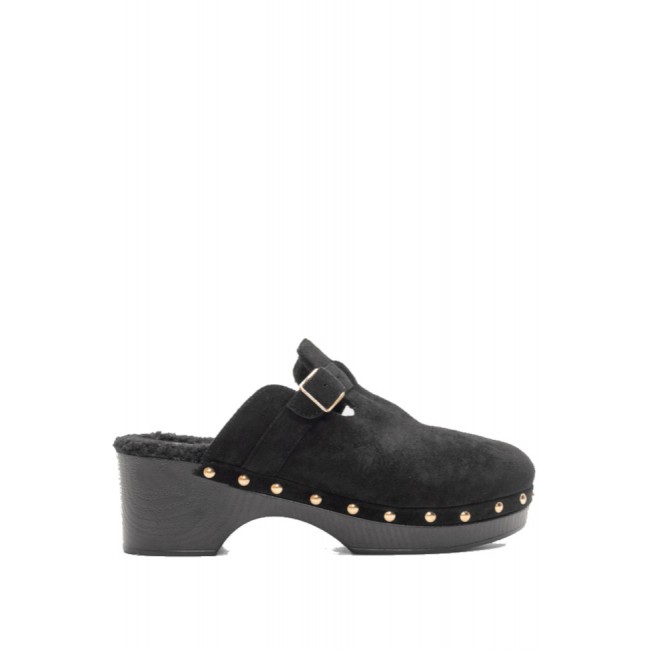 ΓΥΝΑΙΚΕΙA CLOGS ALTA MODA ΣΥΝΘΕΤΙΚΟ ΔΕΡΜΑ ΚΑΣΤΟΡΙ ΕΠΕΝΔΥΣΗ ΓΟΥΝΑΣ ΜΑΥΡΟ Τ1166-BLACK