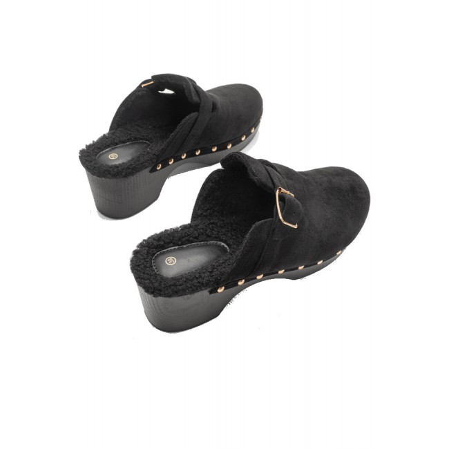 ΓΥΝΑΙΚΕΙA CLOGS ALTA MODA ΣΥΝΘΕΤΙΚΟ ΔΕΡΜΑ ΚΑΣΤΟΡΙ ΕΠΕΝΔΥΣΗ ΓΟΥΝΑΣ ΜΑΥΡΟ Τ1166-BLACK