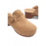 ΓΥΝΑΙΚΕΙA CLOGS ALTA MODA ΣΥΝΘΕΤΙΚΟ ΔΕΡΜΑ ΚΑΣΤΟΡΙ ΕΠΕΝΔΥΣΗ ΓΟΥΝΑΣ ΜΠΕΖ Τ1166-BEIGE