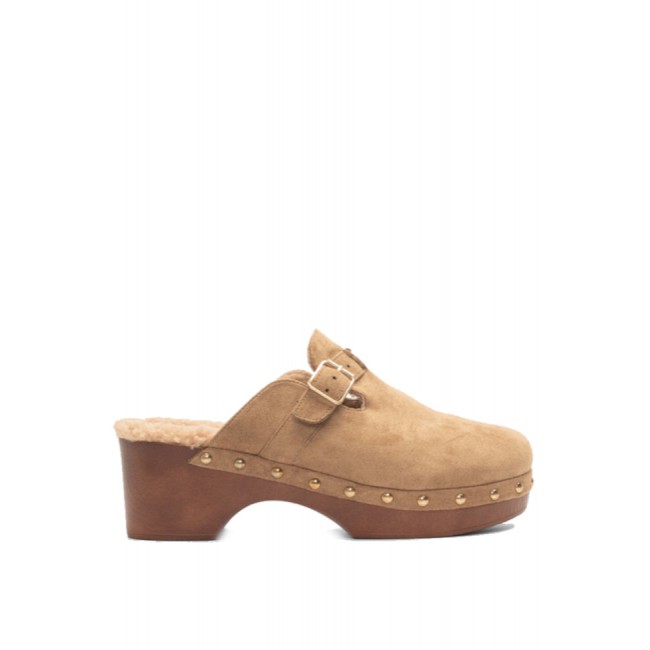 ΓΥΝΑΙΚΕΙA CLOGS ALTA MODA ΣΥΝΘΕΤΙΚΟ ΔΕΡΜΑ ΚΑΣΤΟΡΙ ΕΠΕΝΔΥΣΗ ΓΟΥΝΑΣ ΜΠΕΖ Τ1166-BEIGE