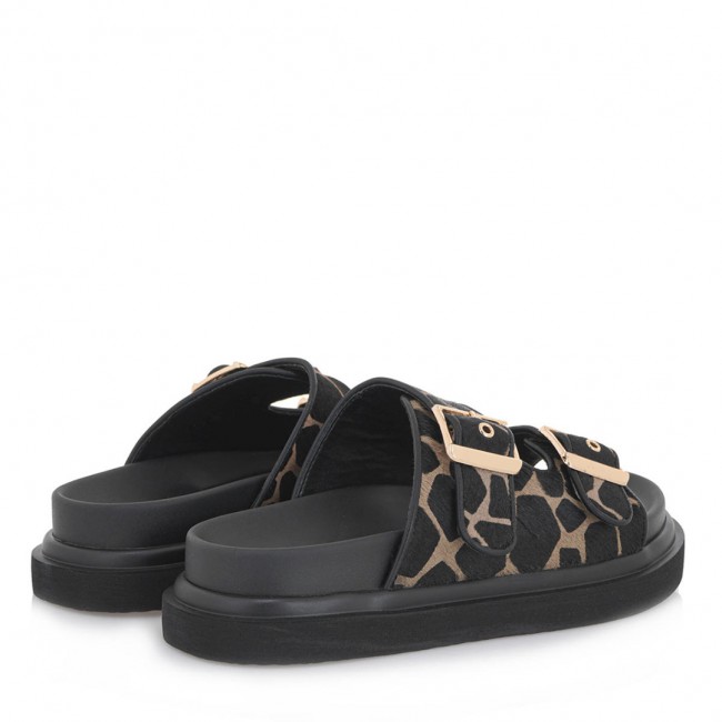 ΓΥΝΑΙΚΕΙΟ FLATFORM ΠΕΔΙΛΟ EXE ΔΕΡΜΑ ΜΑΥΡΟ GIRAFFE ΠΟΝΥ ΧΡΥΣΗ ΤΟΚΑ  U403R23228C6