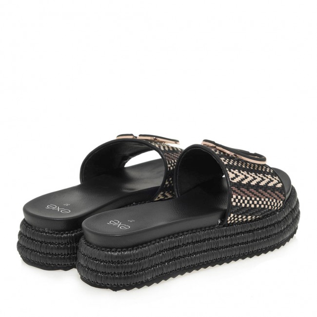 ΓΥΝΑΙΚΕΙΑ FLATFORMS EXE ΨΑΘΑ ΣΥΝΘΕΤΙΚΟ OFF WHITE ΜΑΥΡΟ U421A22334J1