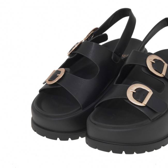 ΓΥΝΑΙΚΕΙΟ FLATFORM ΠΕΔΙΛΟ EXE ΣΥΝΘΕΤΙΚΟ ΔΕΡΜΑ ΜΑΥΡΟ ΧΡΥΣΗ ΤΟΚΑ U47000343001