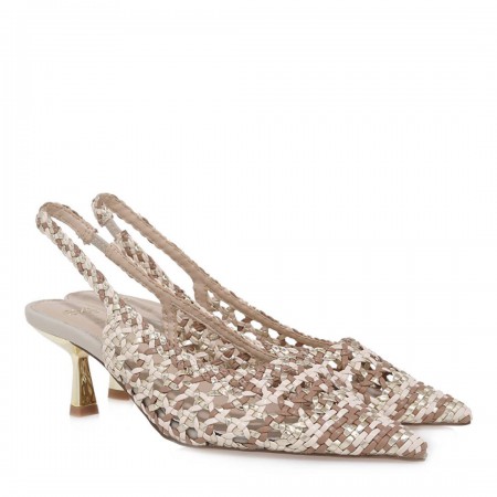 ΓΥΝΑΙΚΕΙΑ ΓΟΒΑ SLINGBACK EXE ΣΥΝΘΕΤΙΚΟ ΠΛΕΚΤΟ OFF WHITE ΠΟΛΥΧΡΩΜΟ U470085131L4