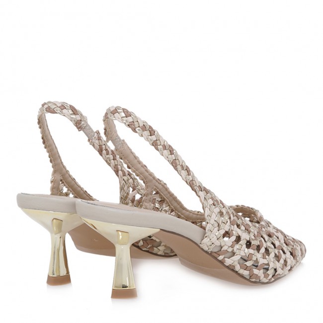 ΓΥΝΑΙΚΕΙΑ ΓΟΒΑ SLINGBACK EXE ΣΥΝΘΕΤΙΚΟ ΠΛΕΚΤΟ OFF WHITE ΠΟΛΥΧΡΩΜΟ U470085131L4