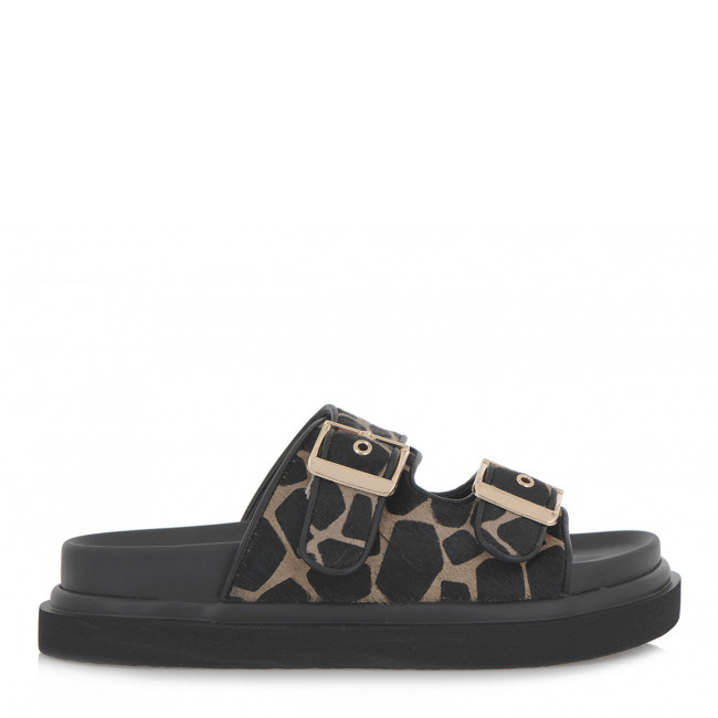 ΓΥΝΑΙΚΕΙΟ FLATFORM ΠΕΔΙΛΟ EXE ΔΕΡΜΑ ΜΑΥΡΟ GIRAFFE ΠΟΝΥ ΧΡΥΣΗ ΤΟΚΑ  U403R23228C6