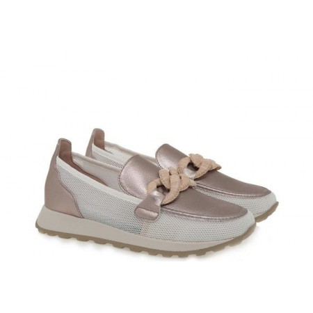 ΓΥΝΑΙΚΕΙA LOAFERS ΧΑΜΗΛΑ EXE ΟΙΚΟΛΟΓΙΚΟ ΔΕΡΜΑ ΡΟΖ ΠΛΑΤΙΝΑ U107Y8892L46