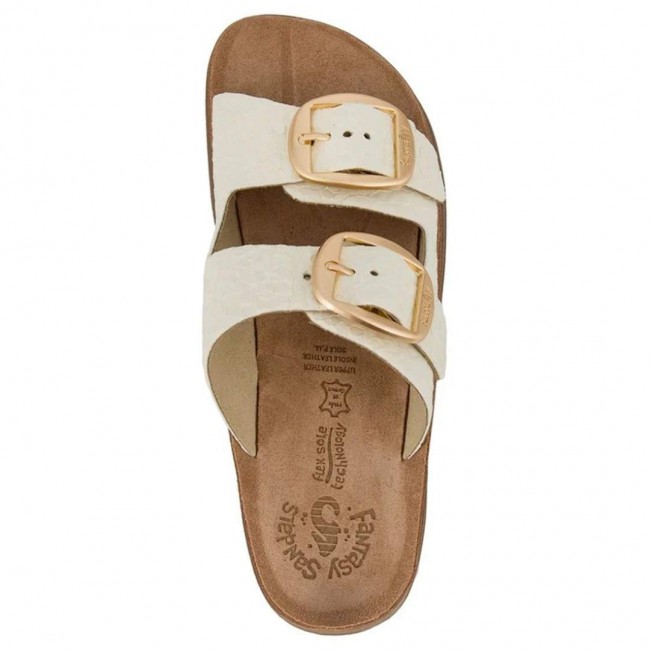 ΓΥΝΑΙΚΕΙΟ FLAT ΑΝΑΤΟΜΙΚΟ ΠΕΔΙΛΟ FANTASY SANDALS ZEFI ΔΕΡΜΑ ΛΕΥΚΟ S1100-WHITE