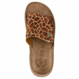 ΓΥΝΑΙΚΕΙΟ FLAT ΑΝΑΤΟΜΙΚΟ ΠΕΔΙΛΟ FANTASY SANDALS ΔΕΡΜΑ ΤΑΜΠΑ GIRAFFE ΚΑΦΕ S2101-GIRAFFE