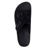 ΓΥΝΑΙΚΕΙΟ FLAT ΑΝΑΤΟΜΙΚΟ ΠΕΔΙΛΟ FANTASY SANDALS MARGOT ΔΕΡΜΑ ΚΑΣΤΟΡΙ ΜΑΥΡΟ S1104-BLACK