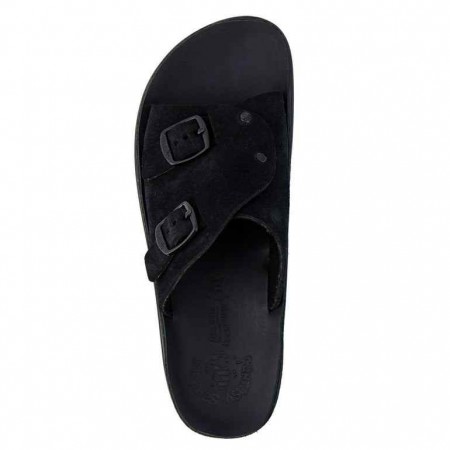 ΓΥΝΑΙΚΕΙΟ FLAT ΑΝΑΤΟΜΙΚΟ ΠΕΔΙΛΟ FANTASY SANDALS MARGOT ΔΕΡΜΑ ΚΑΣΤΟΡΙ ΜΑΥΡΟ S1104-BLACK