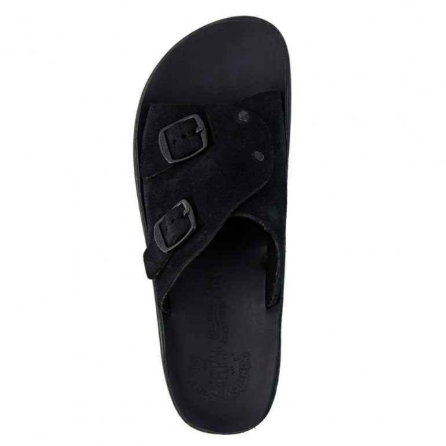ΓΥΝΑΙΚΕΙΟ FLAT ΑΝΑΤΟΜΙΚΟ ΠΕΔΙΛΟ FANTASY SANDALS MARGOT ΔΕΡΜΑ ΚΑΣΤΟΡΙ ΜΑΥΡΟ S1104-BLACK
