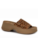 ΓΥΝΑΙΚΕΙΟ FLAT ΑΝΑΤΟΜΙΚΟ ΠΕΔΙΛΟ FANTASY SANDALS ΔΕΡΜΑ ΤΑΜΠΑ GIRAFFE ΚΑΦΕ S2101-GIRAFFE