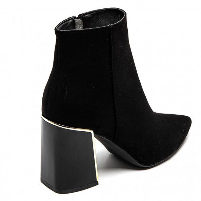 ΓΥΝΑΙΚΕΙΟ ΜΠΟΤΑΚΙ IDEAL SHOES ΣΥΝΘΕΤΙΚΟ ΔΕΡΜΑ ΣΟΥΕΝΤ ΜΑΥΡΟ 7616-BLACK