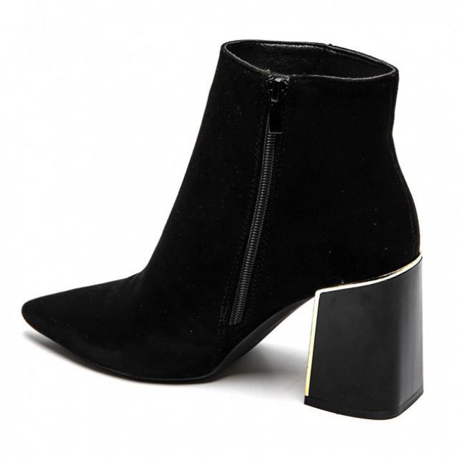 ΓΥΝΑΙΚΕΙΟ ΜΠΟΤΑΚΙ IDEAL SHOES ΣΥΝΘΕΤΙΚΟ ΔΕΡΜΑ ΣΟΥΕΝΤ ΜΑΥΡΟ 7616-BLACK