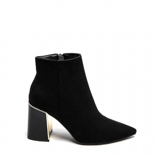 ΓΥΝΑΙΚΕΙΟ ΜΠΟΤΑΚΙ IDEAL SHOES ΣΥΝΘΕΤΙΚΟ ΔΕΡΜΑ ΣΟΥΕΝΤ ΜΑΥΡΟ 7616-BLACK
