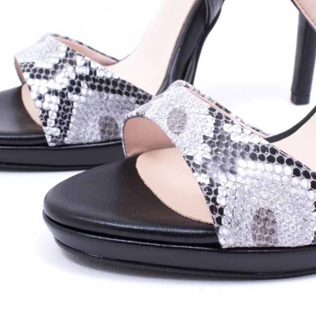Γυναικείο πέδιλο Katia Shoes 274924 Μαύρο ματ/Φίδι (Ελληνικό)