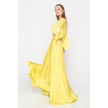 Γυναικεία φούστα Lace κίτρινο M-5174 