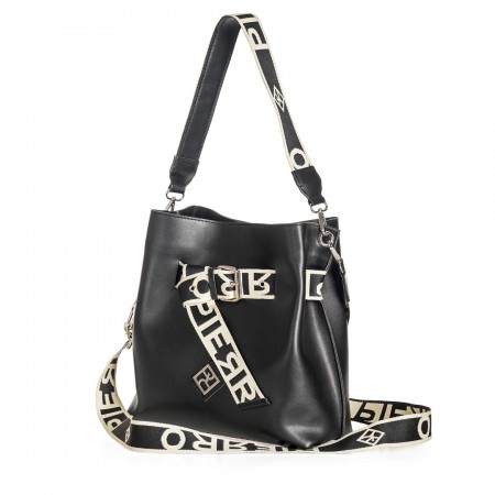 ΓΥΝΑΙΚΕΙΑ ΤΣΑΝΤΑ ΩΜΟΥ ΧΙΑΣΤΙ PIERRO ACCESSORIES URBAN STRAP COLLECTION ΟΙΚΟΛΟΓΙΚΟ ΔΕΡΜΑ ΜΑΥΡΟ  90901LR01