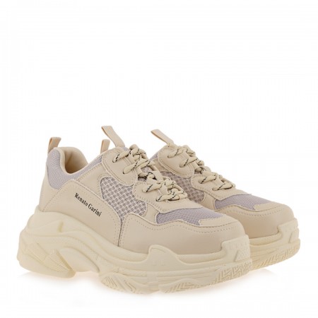 ΓΥΝΑΙΚΕΙΟ SNEAKER RENATO GARINI ΣΥΝΘΕΤΙΚΟ ΔΕΡΜΑ ΜΠΕΖ Q103R0292581