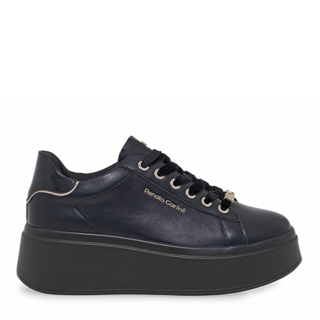 ΓΥΝΑΙΚΕΙΟ SNEAKER RENATO GARINI ΣΥΝΘΕΤΙΚΟ ΔΕΡΜΑ ΜΑΥΡΟ ΜΑΥΡΟ ΒΕΡΝΙ ΣΠΑΣΤΟ V119R15833F1