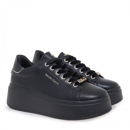 ΓΥΝΑΙΚΕΙΟ SNEAKER RENATO GARINI ΣΥΝΘΕΤΙΚΟ ΔΕΡΜΑ ΜΑΥΡΟ ΜΑΥΡΟ ΒΕΡΝΙ ΣΠΑΣΤΟ V119R15833F1