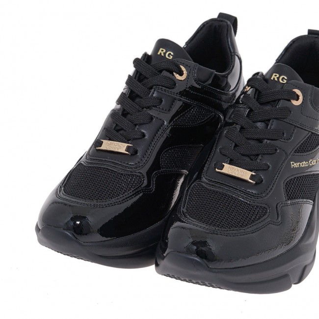 ΓΥΝΑΙΚΕΙΟ SNEAKER RENATO GARINI ΣΥΝΘΕΤΙΚΟ ΔΕΡΜΑ ΜΑΥΡΟ ΒΕΡΝΙ ΣΠΑΣΤΟ ΜΑΥΡΟ V119R164429Z