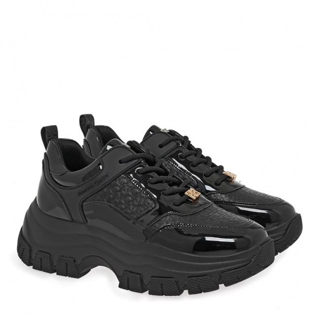 ΓΥΝΑΙΚΕΙΟ SNEAKER RENATO GARINI ΣΥΝΘΕΤΙΚΟ ΔΕΡΜΑ ΜΑΥΡΟ ΒΕΡΝΙ ΜΑΥΡΟ ΣΤΑΜΠΑ V119R2933B45