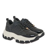 ΓΥΝΑΙΚΕΙΟ SNEAKER RENATO GARINI ΣΥΝΘΕΤΙΚΟ ΔΕΡΜΑ ΜΑΥΡΟ ΒΕΡΝΙ ΣΤΑΜΠΑ  V119R2933N47