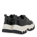 ΓΥΝΑΙΚΕΙΟ SNEAKER RENATO GARINI ΣΥΝΘΕΤΙΚΟ ΔΕΡΜΑ ΜΑΥΡΟ ΒΕΡΝΙ ΣΤΑΜΠΑ  V119R2933N47
