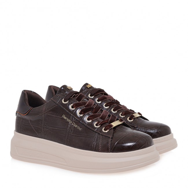 ΓΥΝΑΙΚΕΙΟ SNEAKER RENATO GARINI ΣΥΝΘΕΤΙΚΟ ΔΕΡΜΑ ΚΑΦΕ ΚΡΟΚΟ ΚΑΦΕ ΜΠΡΟΝΖΕ  V119R45823N5