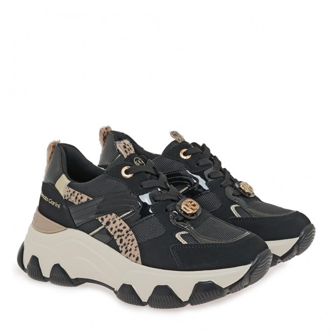 ΓΥΝΑΙΚΕΙΟ SNEAKER RENATO GARINI ΣΥΝΘΕΤΙΚΟ ΔΕΡΜΑ ΜΑΥΡΟ NUBUCK ΛΕΟΠΑΡ ΠΟΝΥ V119R81032R5