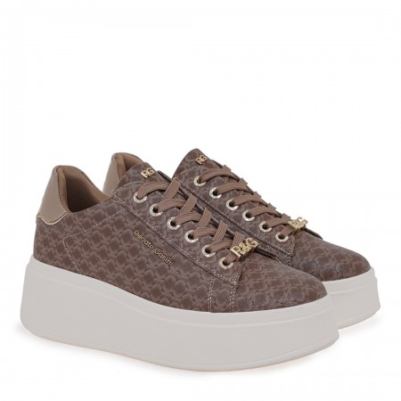 ΓΥΝΑΙΚΕΙΟ SNEAKER RENATO GARINI ΣΥΝΘΕΤΙΚΟ ΔΕΡΜΑ ΠΟΥΡΟ ΣΤΑΜΠΑ ΠΟΥΡΟ V119R88535R4