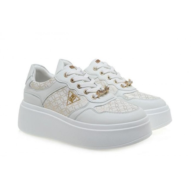 ΓΥΝΑΙΚΕΙΟ SNEAKER RENATO GARINI ΣΥΝΘΕΤΙΚΟ ΔΕΡΜΑ ΛΕΥΚΟ ΠΛΑΤΙΝΑ ΣΤΑΜΠΑ ΠΕΤΡΕΣ U119R555308E
