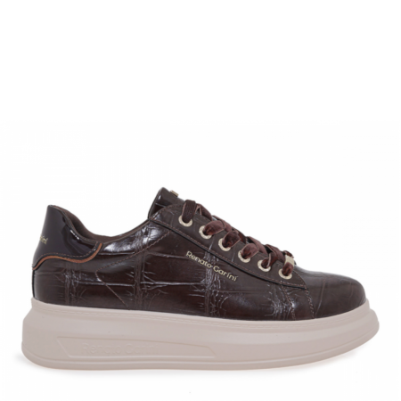 ΓΥΝΑΙΚΕΙΟ SNEAKER RENATO GARINI ΣΥΝΘΕΤΙΚΟ ΔΕΡΜΑ ΚΑΦΕ ΚΡΟΚΟ ΚΑΦΕ ΜΠΡΟΝΖΕ  V119R45823N5