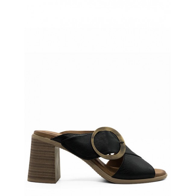 ΓΥΝΑΙΚΕΙΑ MULES ROBINSON ΔΕΡΜΑ ΜΑΥΡΟ 38020-132 -BLACK
