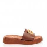 ΓΥΝΑΙΚΕΙΑ FLATFORMS ANATOMIKΑ ΣΑΝΔΑΛΙΑ RAGAZZA ΔΕΡΜΑ ΤΑΜΠΑ ΧΡΥΣΗ ΑΓΚΡΑΦΑ 01164-TAMPA