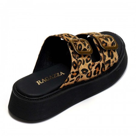ΓΥΝΑΙΚΕΙΟ FLAT ANATOMIKO ΣΑΝΔΑΛΙ RAGAZZA ΔΕΡΜΑ PONYSKIN ΛΕΟΠΑΡ 01020-LEOPARD