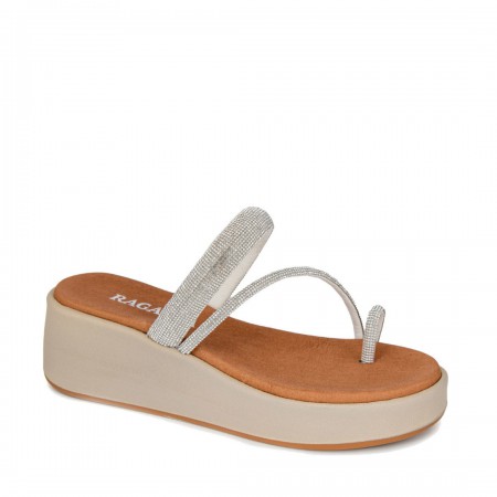 ΓΥΝΑΙΚΕΙΟ FLATFORM ΠΕΔΙΛΟ RAGAZZA ΔΕΡΜΑ ΛΕΥΚΟ ΑΣΗΜΙ ΣΤΡΑΣ 01130-WHITE