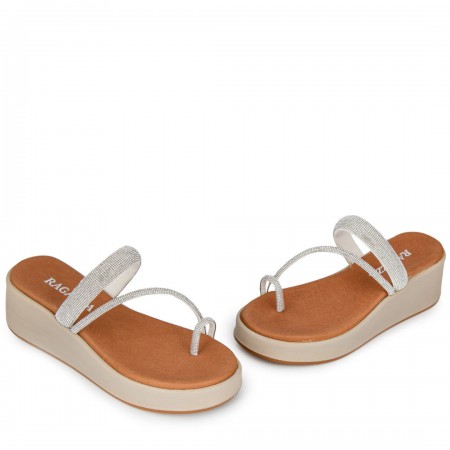 ΓΥΝΑΙΚΕΙΟ FLATFORM ΠΕΔΙΛΟ RAGAZZA ΔΕΡΜΑ ΛΕΥΚΟ ΑΣΗΜΙ ΣΤΡΑΣ 01130-WHITE