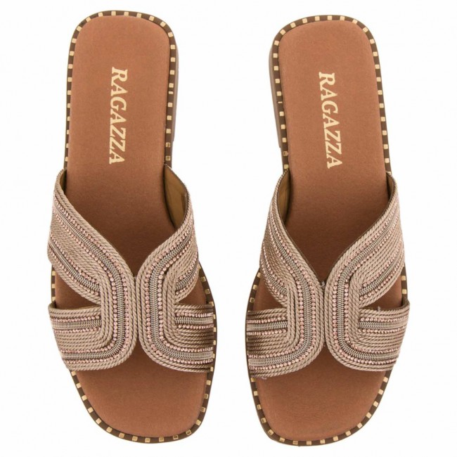 ΓΥΝΑΙΚΕΙΟ FLAT ΠΕΔΙΛΟ RAGAZZA ΣΥΝΘΕΤΙΚΟ ΧΑΛΚΟΣ ΧΡΥΣΟ ΣΤΡΑΣ 01150-COPPER