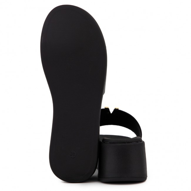 ΓΥΝΑΙΚΕΙA FLATFORMS RAGAZZA ΔΕΡΜΑ ΜΑΥΡΟ ΧΡΥΣΗ ΑΓΚΡΑΦΑ 01152-BLACK