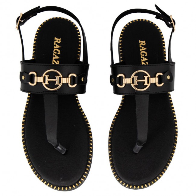 ΓΥΝΑΙΚΕΙΟ FLAT ΠΕΔΙΛΟ RAGAZZA ΔΕΡΜΑ ΜΑΥΡΟ 01070-BLACK