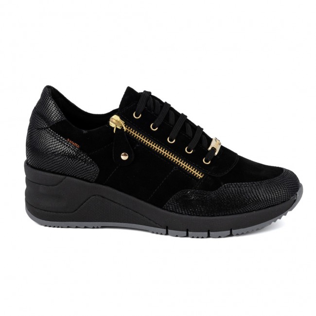 ΓΥΝΑΙΚΕΙΟ SNEAKER RAGAZZA ΣΥΝΘΕΤΙΚΟ ΥΦΑΣΜΑ ΜΑΥΡΟ ΦΙΔΙ 0326 BLACK