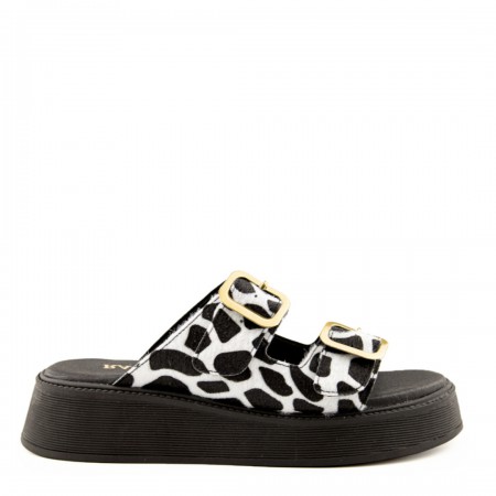 ΓΥΝΑΙΚΕΙΑ FLATFORMS RAGAZZA ΔΕΡΜΑ ANIMAL PRINT COW 01236-COW