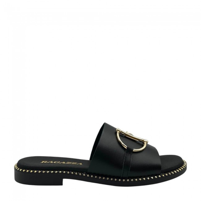 ΓΥΝΑΙΚΕΙΟ FLAT ΠΕΔΙΛΟ RAGAZZA ΔΕΡΜΑ ΜΑΥΡΟ 01035-BLACK