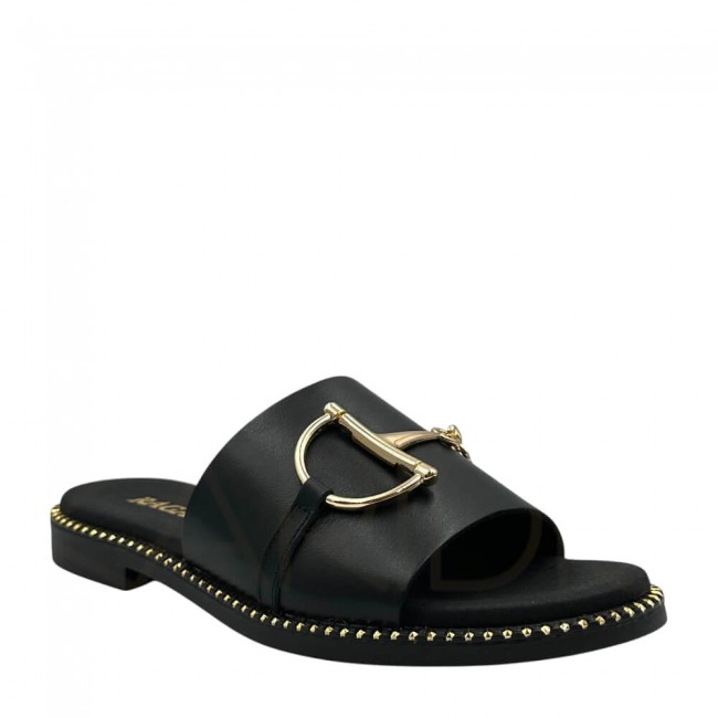ΓΥΝΑΙΚΕΙΟ FLAT ΠΕΔΙΛΟ RAGAZZA ΔΕΡΜΑ ΜΑΥΡΟ 01035-BLACK