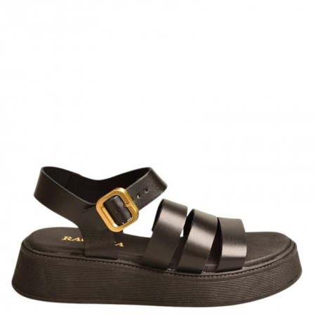 ΓΥΝΑΙΚΕΙΟ FLATFORM ΠΕΔΙΛΟ RAGAZZA ΔΕΡΜΑ ΜΑΥΡΟ 01247-BLACK
