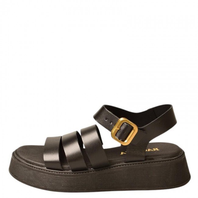ΓΥΝΑΙΚΕΙΟ FLATFORM ΠΕΔΙΛΟ RAGAZZA ΔΕΡΜΑ ΜΑΥΡΟ 01247-BLACK